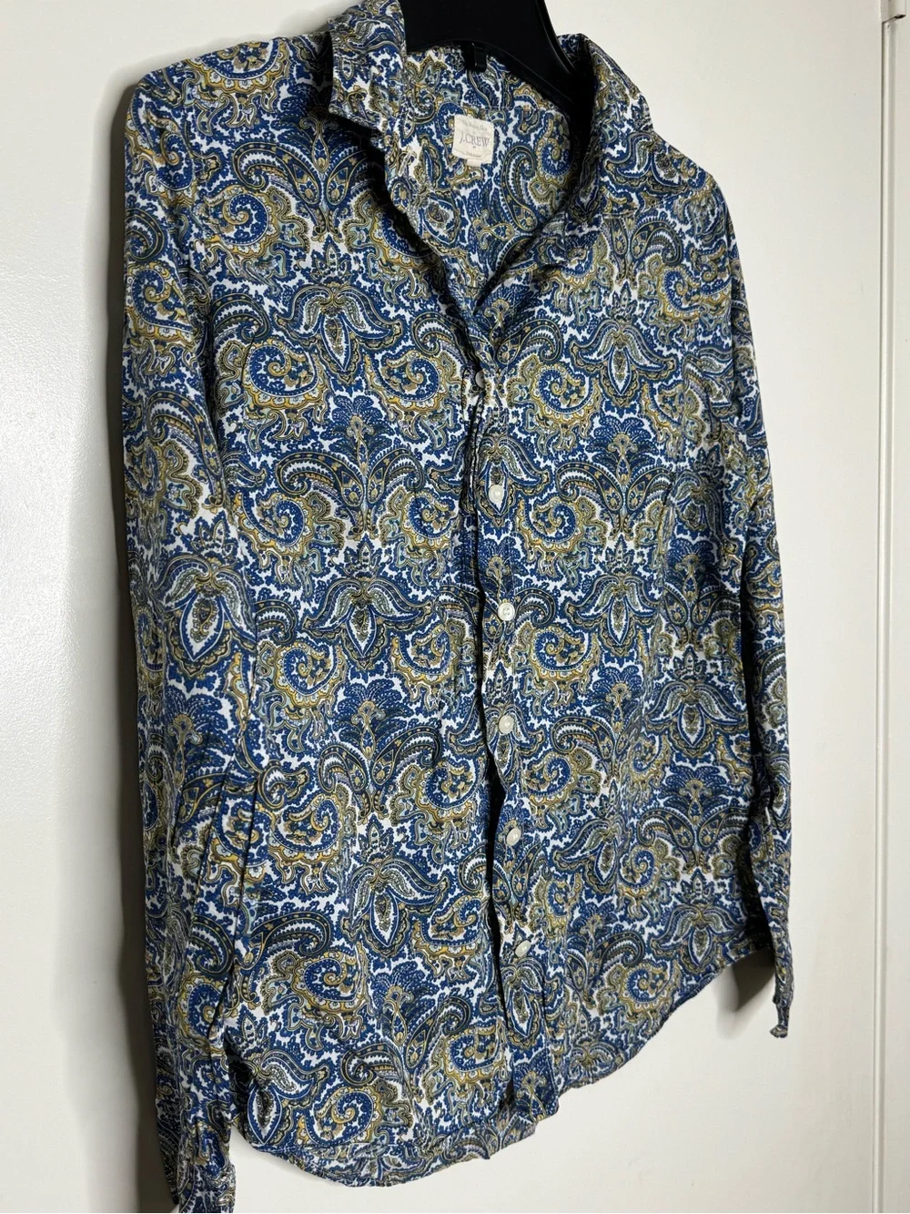 J. Crew Women’s Blue Paisley Button-Up Shirt